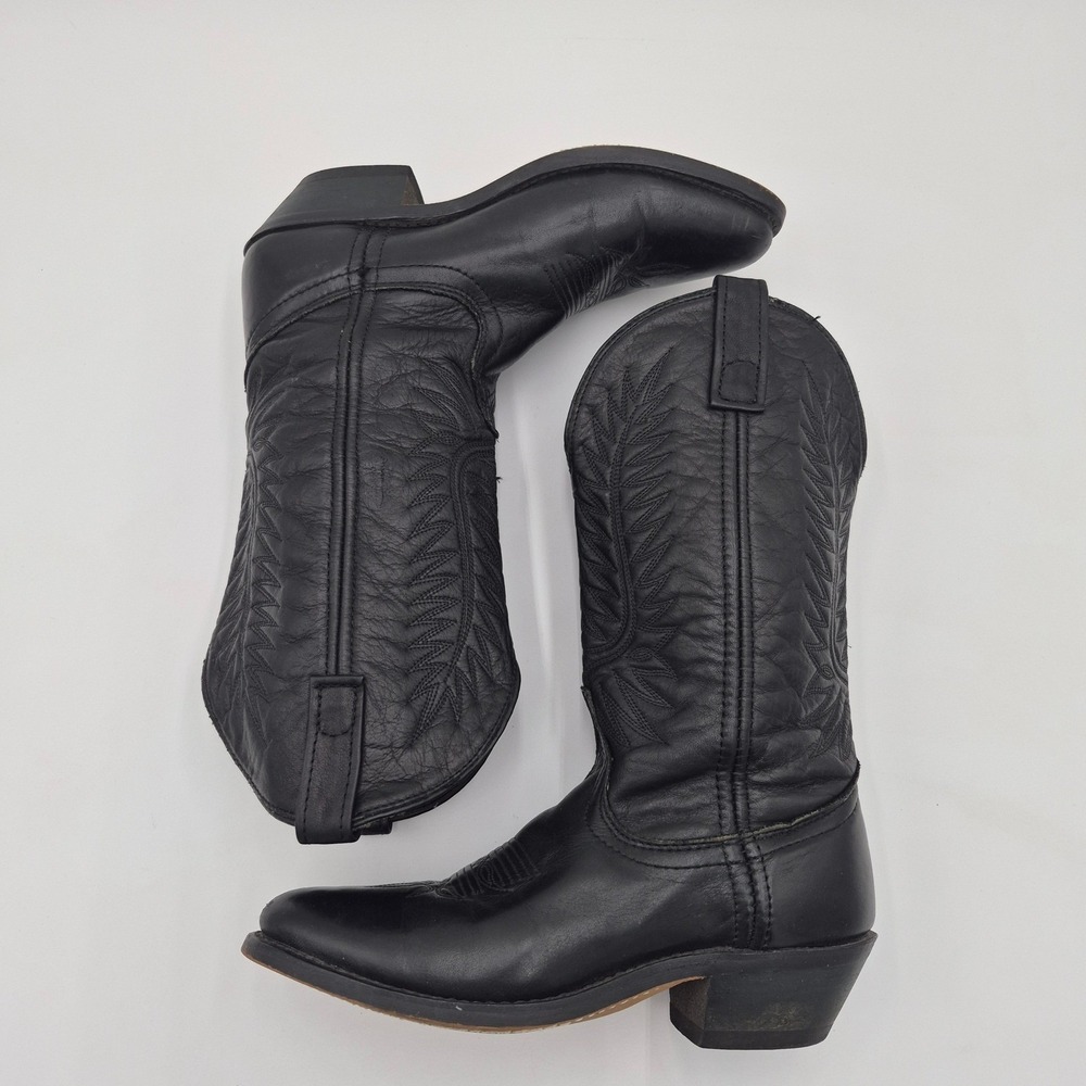Laredo 51071 Black Leather Western Cowboy Boots Womens SizE 6M